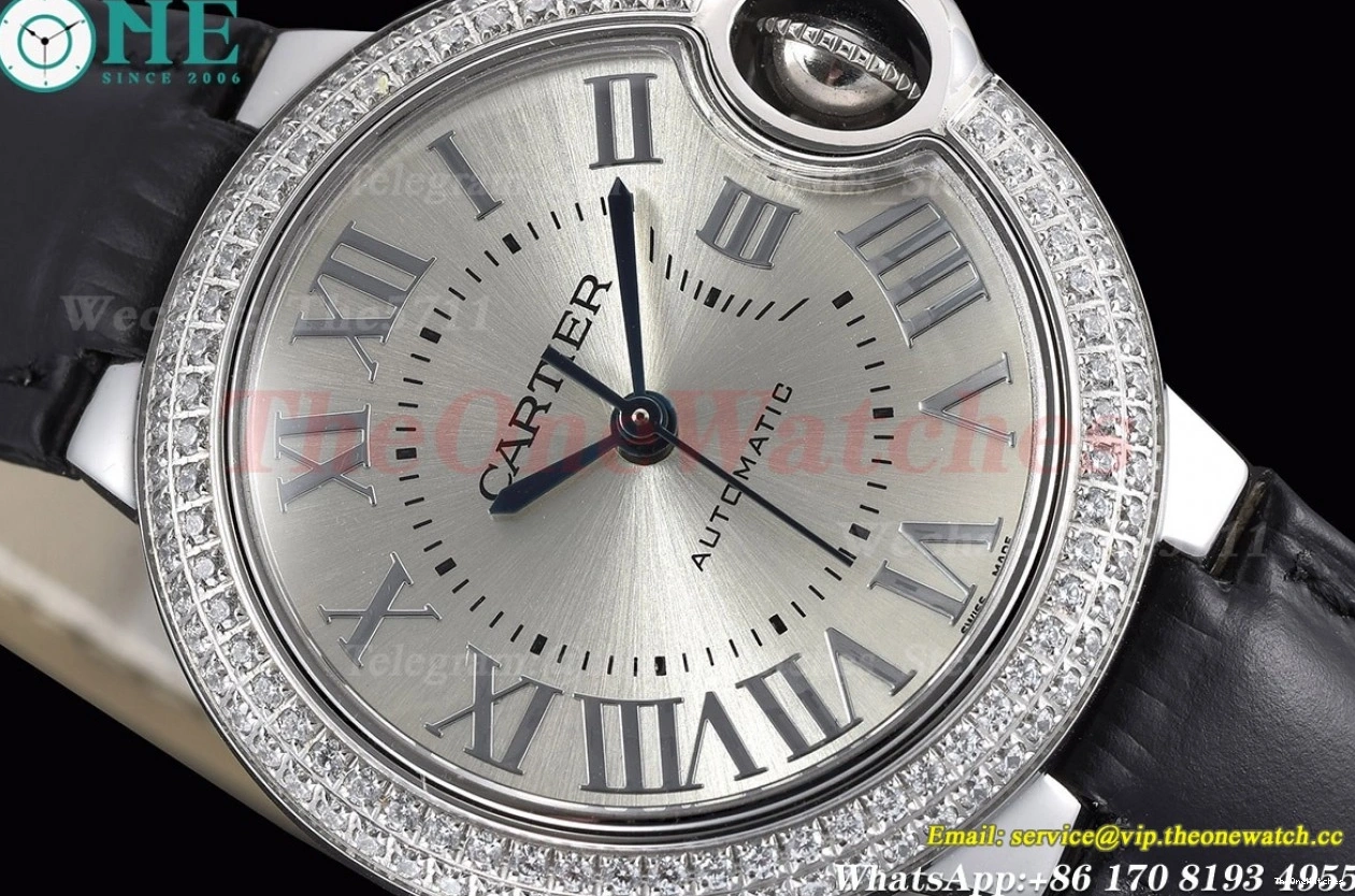 GDF Dial Cartier LE 33mm De Silver Dia SS Bleu NH05 Ballon 0415